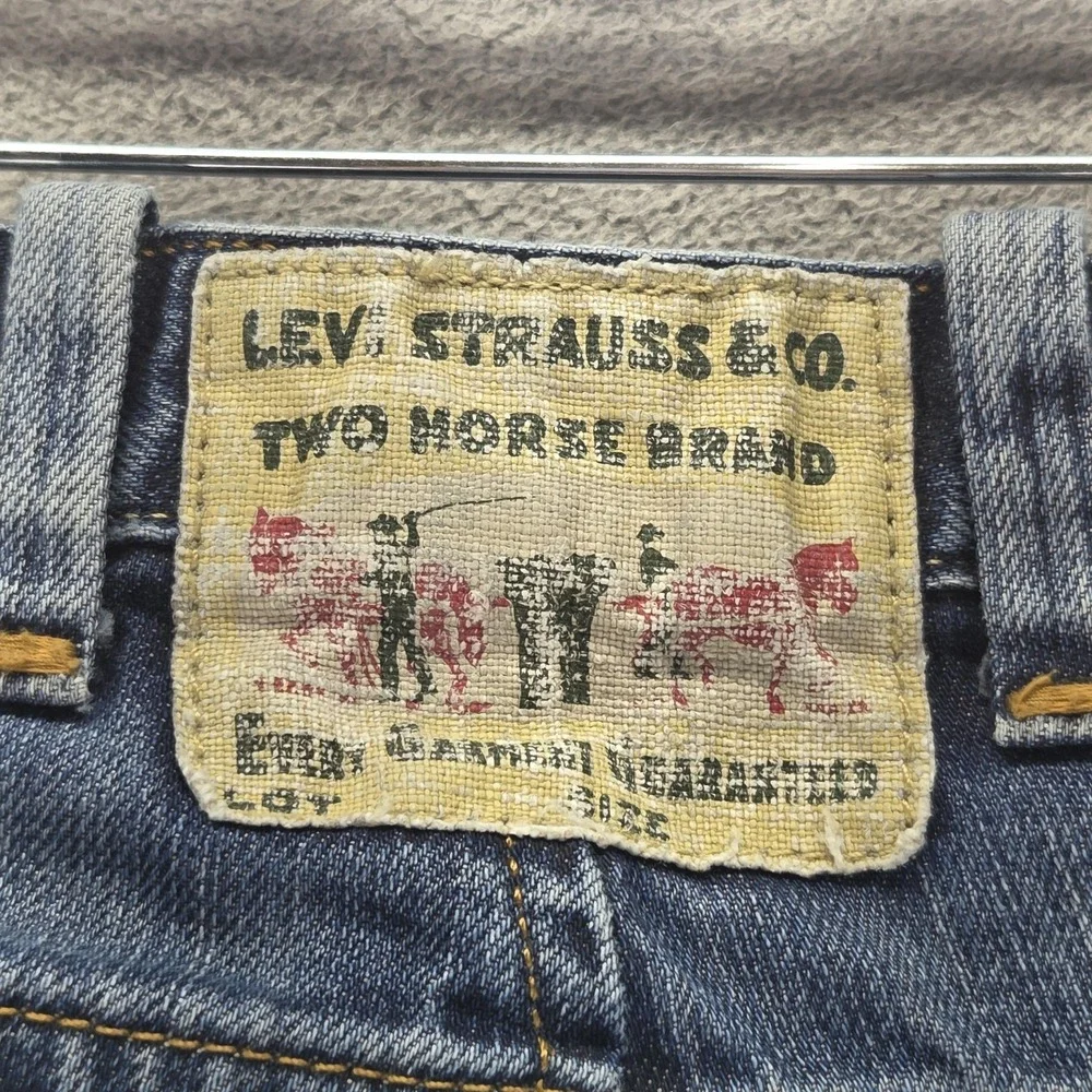 Vintage Levis Jeans Mens 31x32 Blue Two Horse Engineered Flap Pocket Honeycomb